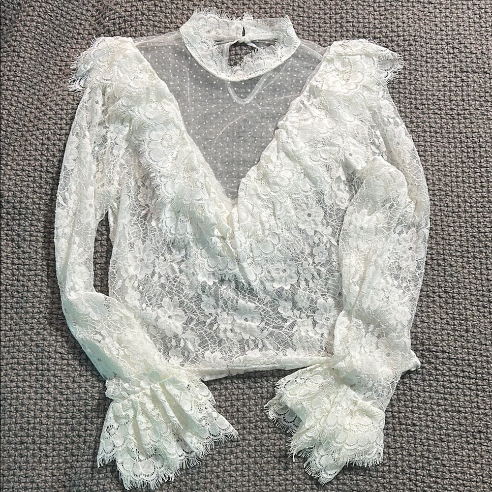 Elegant White Lace Top
